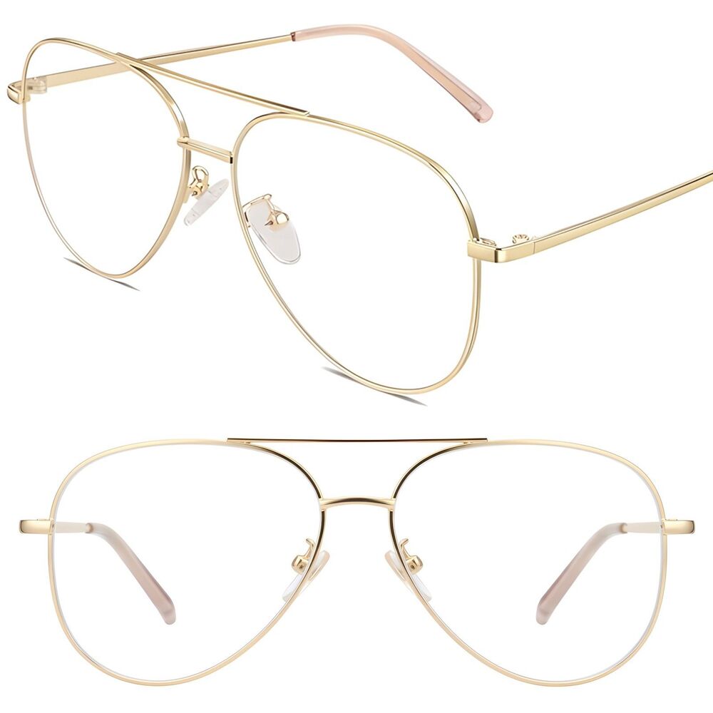 Gold & Clear Pilot Sunglasses Pilot Classic Premium Retro For Unisex Stylish